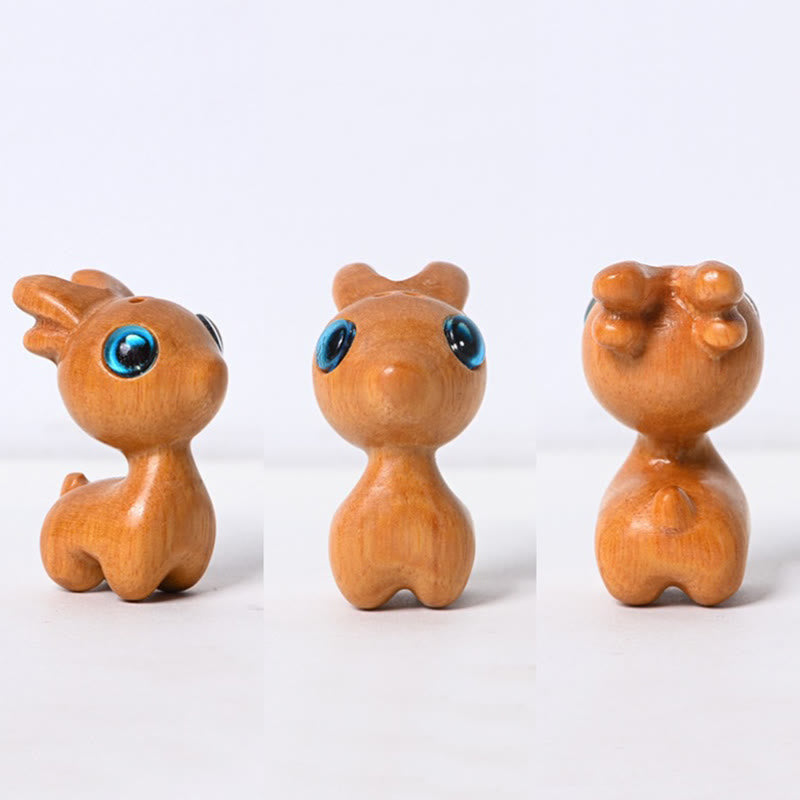 Sandalwood Lucky Mini Deer Protection Figurine Small 3.6cm