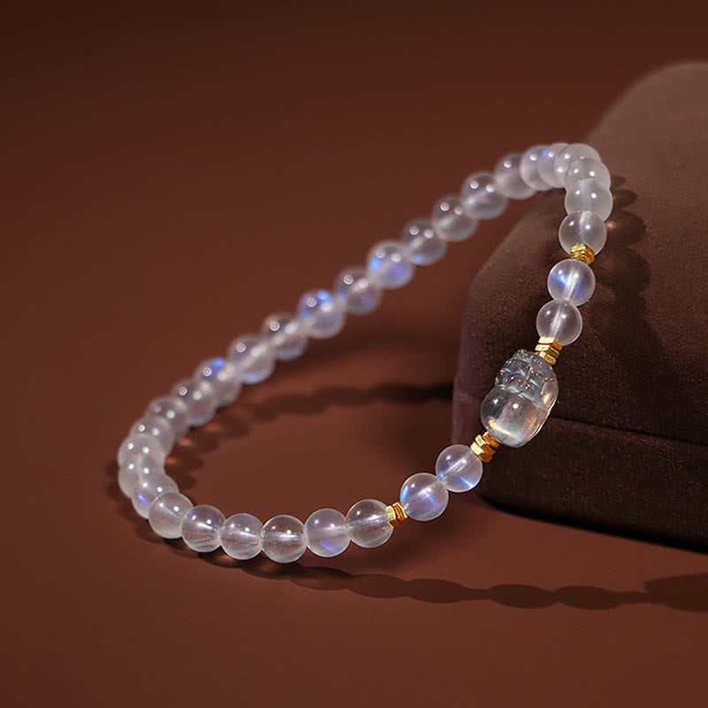 Moonstone Love & Calm Healing Bracelet 925 Silver Gold Plated