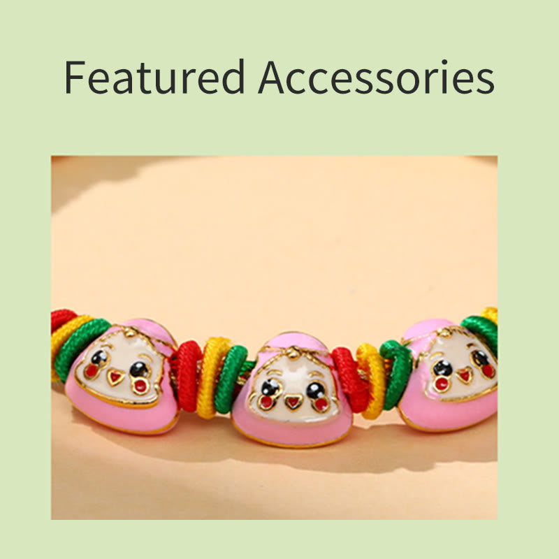Colorful Rope Zongzi Pattern Luck Bracelet for Adults & Children