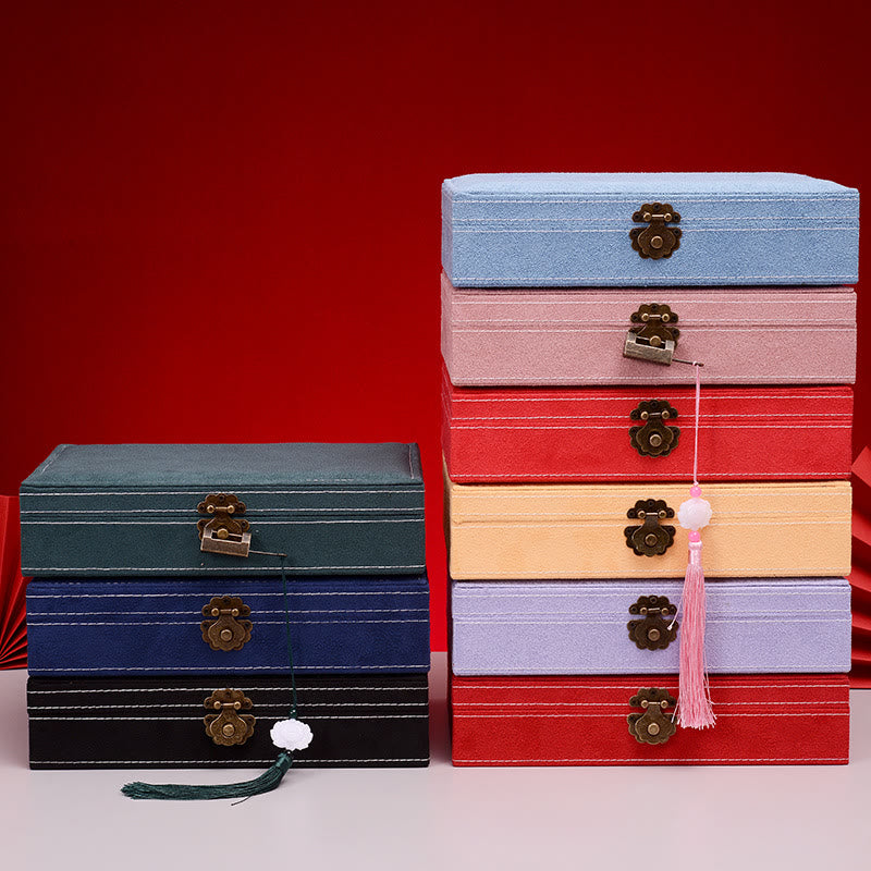 Flannel Jewelry Box Organizer with Lock | Spiritual Storage