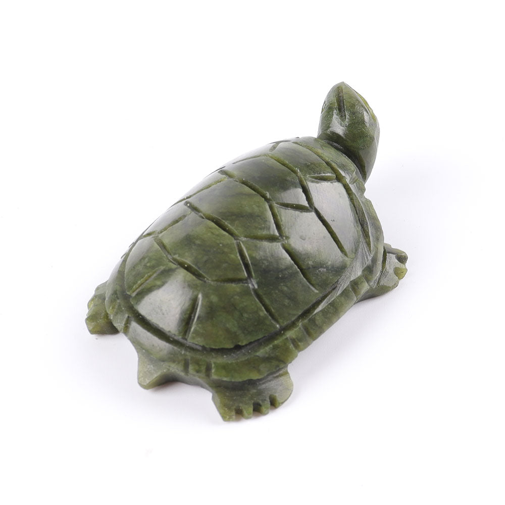6-inch Serpentine Crystal Turtle Carving for Prosperity