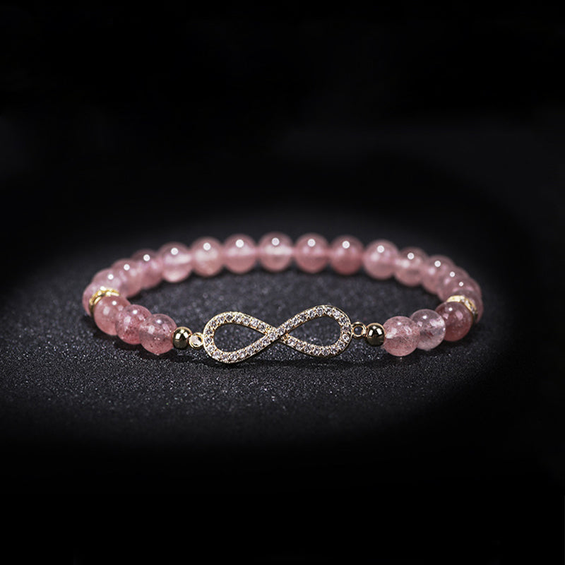 7mm Natural Strawberry Quartz Positivity Spiritual Bracelet
