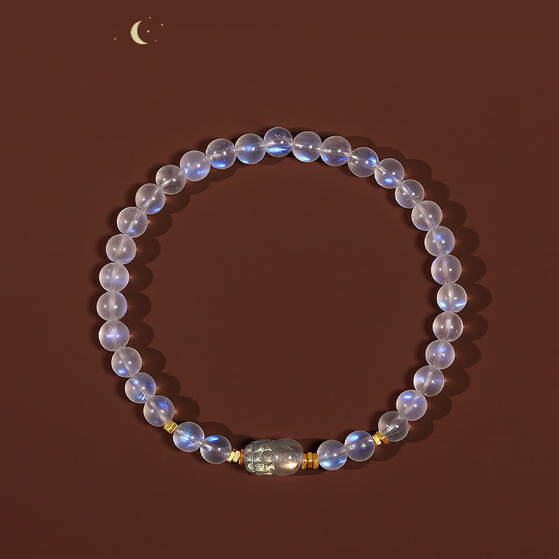 Moonstone Love & Calm Healing Bracelet 925 Silver Gold Plated