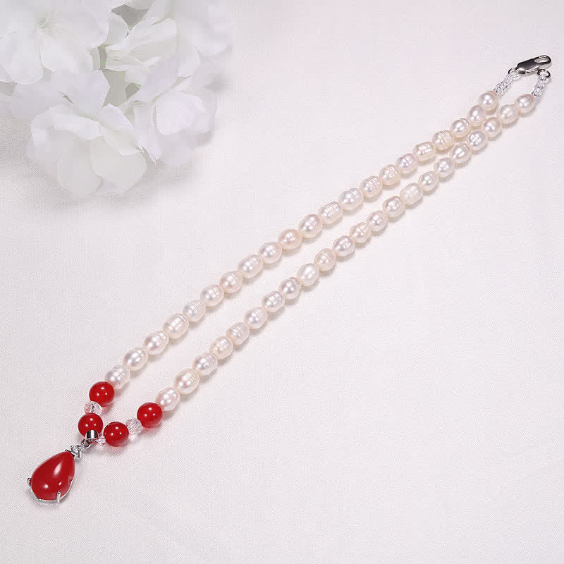 Pearl Waterdrop Necklace 44cm for Calm and Peace