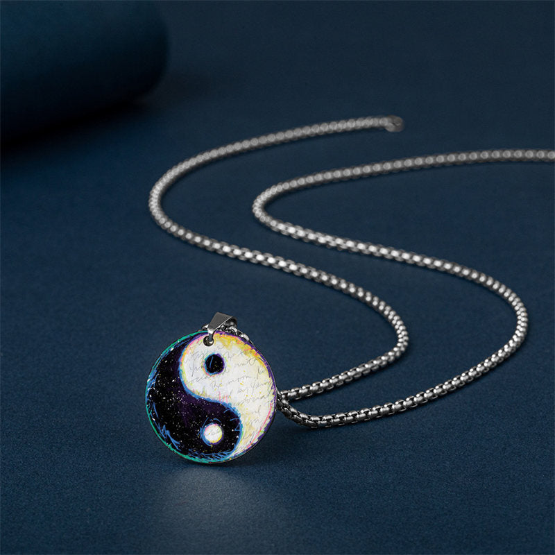 Titanium Steel Yin Yang Koi Fish Harmony Necklace