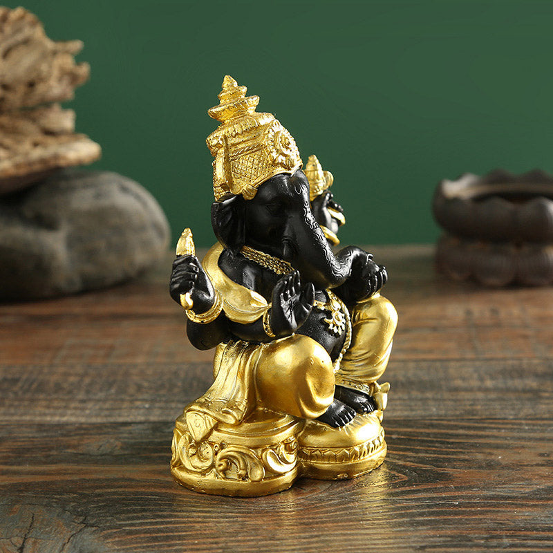 Ganpati Resin Ganesh Statue 8x6x12.5cm Spiritual Protection