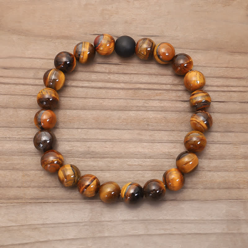 108 Beads Tiger Eye Protection Mala Bracelet 8mm Unisex