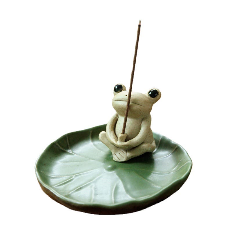 Handmade Ceramic Frog Incense Burner | Meditation Decor