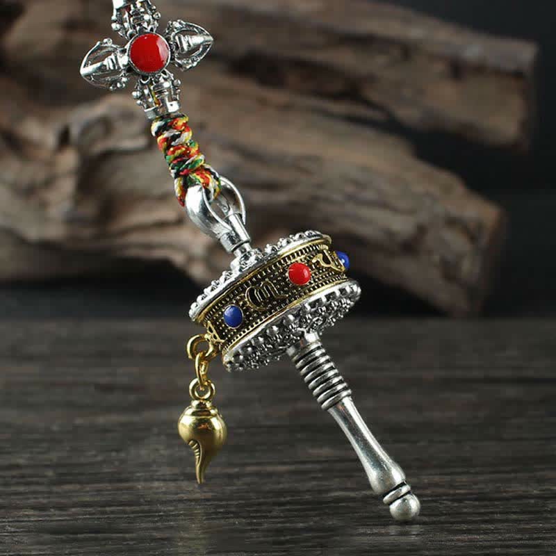 Tibetan Om Mani Padme Hum Prayer Wheel Meditation Decor