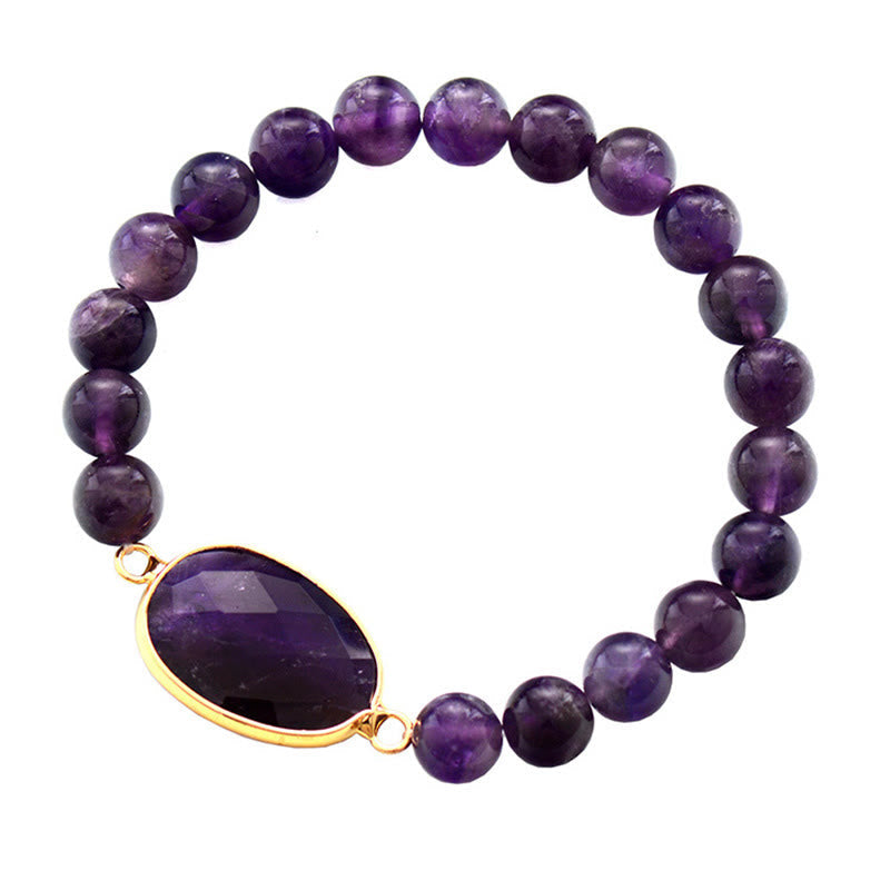 8mm Amethyst Balance Bracelet with Marquise Pattern