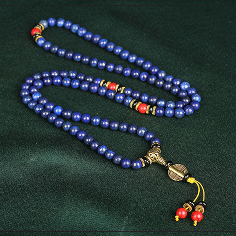 108 Beads Lapis Lazuli Positive Tibetan Mala Bracelet