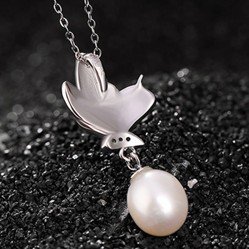 925 Sterling Silver Pearl Butterfly Healing Jewelry Set