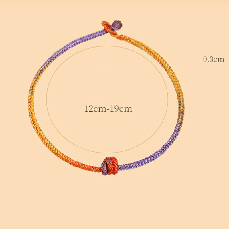 Colorful Purple Gold Red Braided Rope Bracelet for Balance