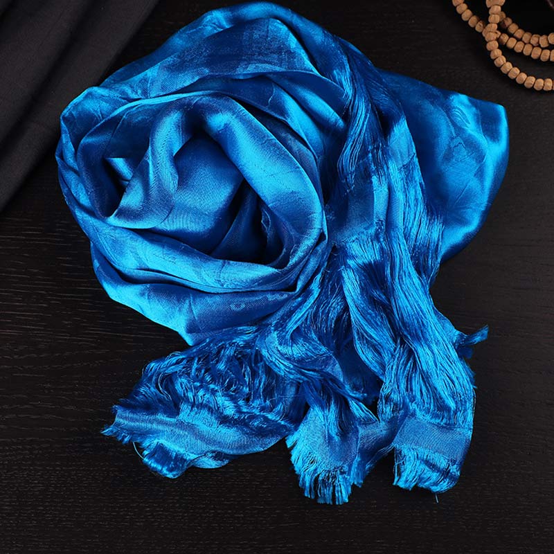 Silk Tibetan Khata Scarf 5 Colors for Zen Decor
