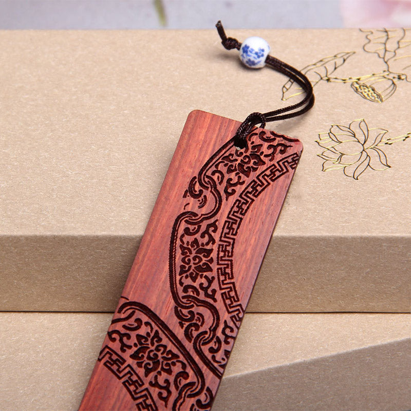 Ebony Wood Zen Bookmark with Red Sandalwood Gift Box