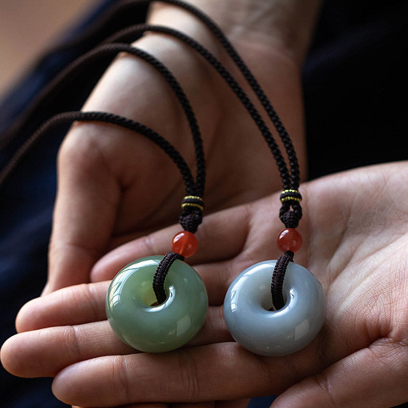 Natural Gray Jade Luck Necklace | Peace & Prosperity Pendant