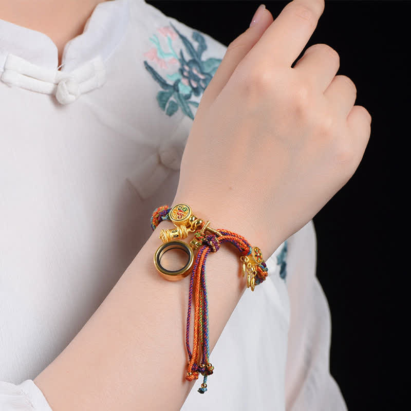 Om Mani Padme Hum Bracelet | Red String Spiritual Protection 10mm