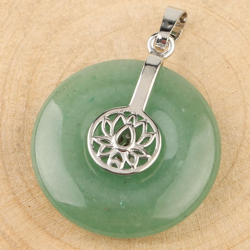 Various Crystal Amethyst Pink Lotus Healing Necklace