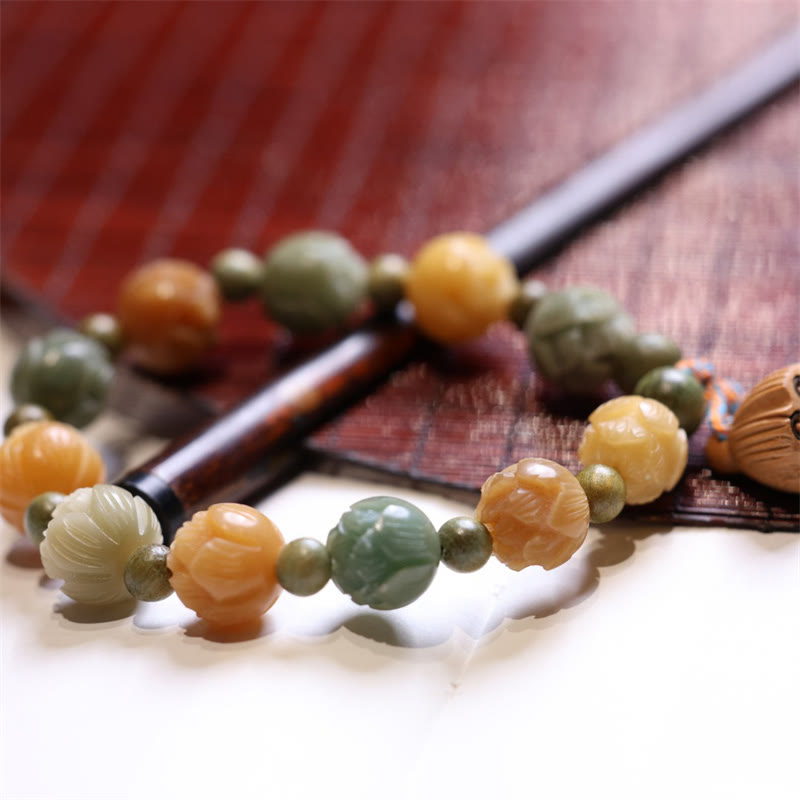 Bodhi Seed Lotus Green Sandalwood Wisdom Harmony Bracelet
