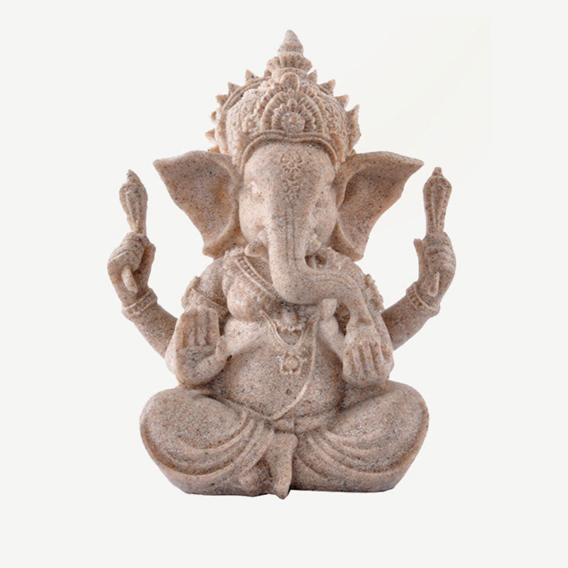 Ganesh Statue for Home | Resin Elephant God Decor 8.26IN