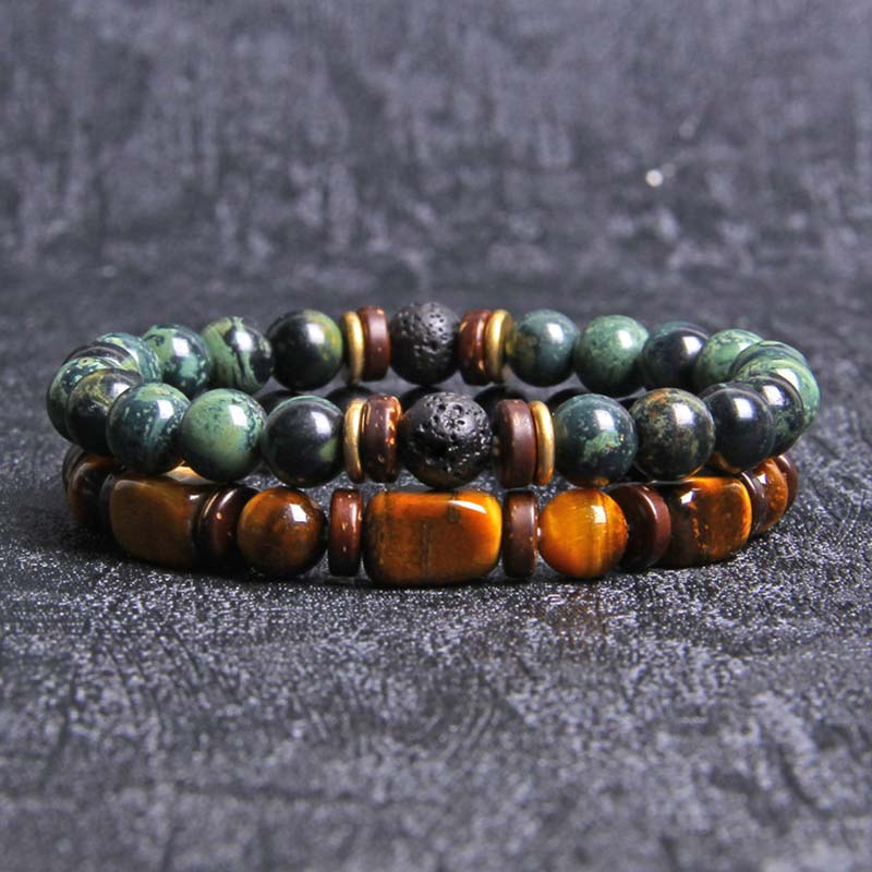 8mm Tiger Eye Emperor Stone Healing Bracelet for Meditation