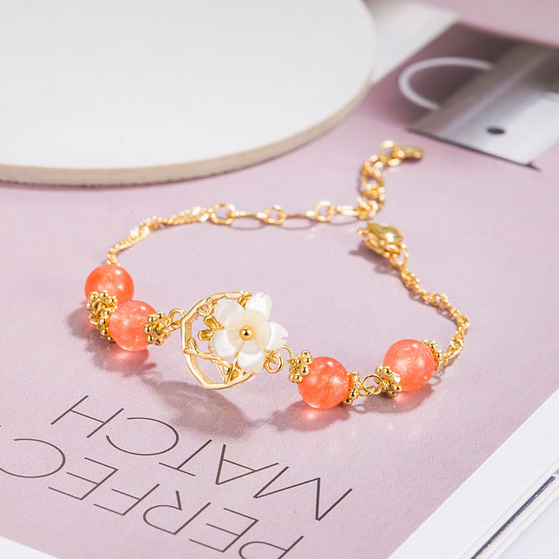 Red Agate Tridacna Confidence Bracelet for Calm Strength