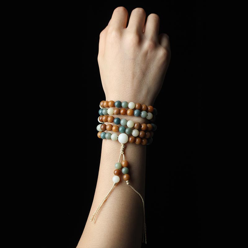8mm Bodhi Seed Harmony Wisdom Mala Bracelet