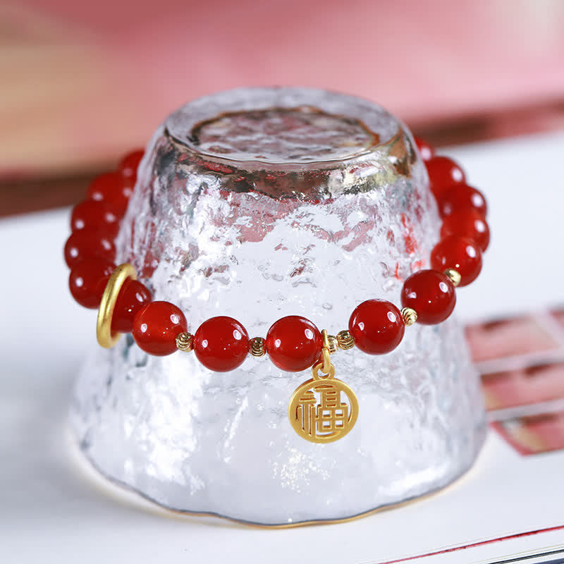 Natural Red Agate Confidence Bracelet for Calm & Growth