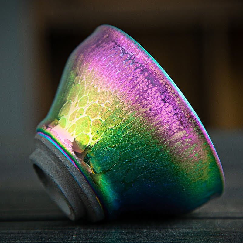 Fairy Rainbow Tenmoku Ceramic Tea Cup 301-400ml