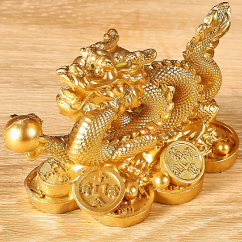 Feng Shui Dragon Copper Coin Decoration | Wealth & Luck