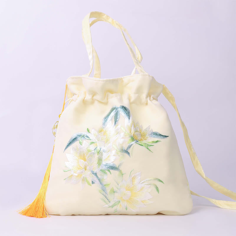Cotton Linen Yoga Tote Bag with Adjustable Strap 21x22cm