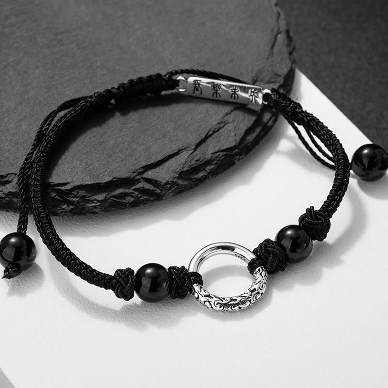 Black Onyx Peace Buckle Spiritual Protection Bracelet