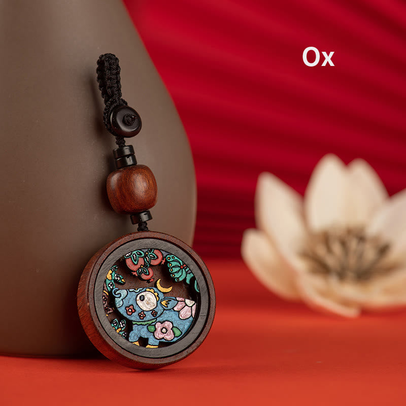 Year Of The Dragon Rosewood Zodiac Key Chain