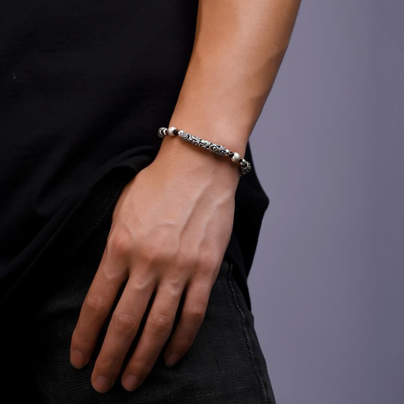 Copper & 999 Sterling Silver Auspicious Cloud Spiritual Bracelet