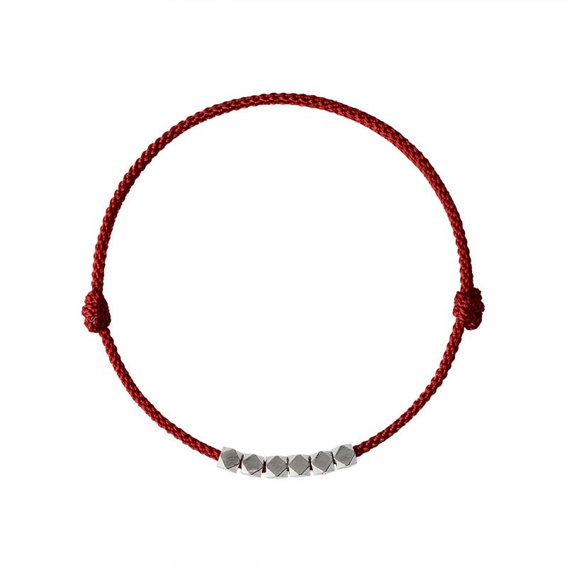 925 Sterling Silver Red String Braid Bracelet Anklet for Protection