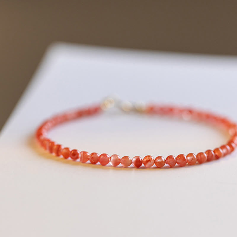 3mm Cherry Red Agate Confidence Bracelet