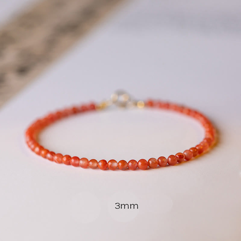 3mm Cherry Red Agate Confidence Bracelet