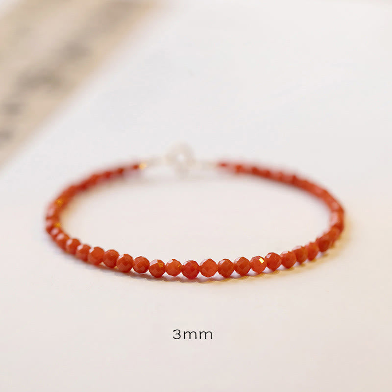 3mm Cherry Red Agate Confidence Bracelet
