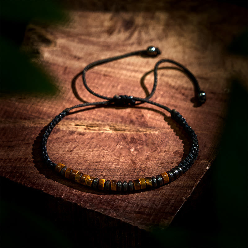 3Pcs Tiger Eye and Lava Rock Bracelet Set for Protection