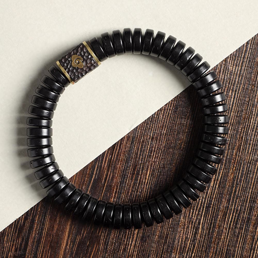 3x8mm Coconut Shell Bracelet for Positive Intentions