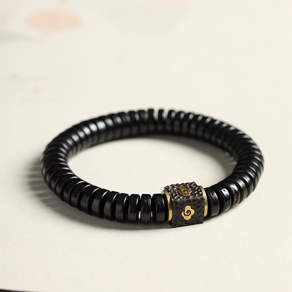 3x8mm Coconut Shell Positive Bracelet | Healing Sounds