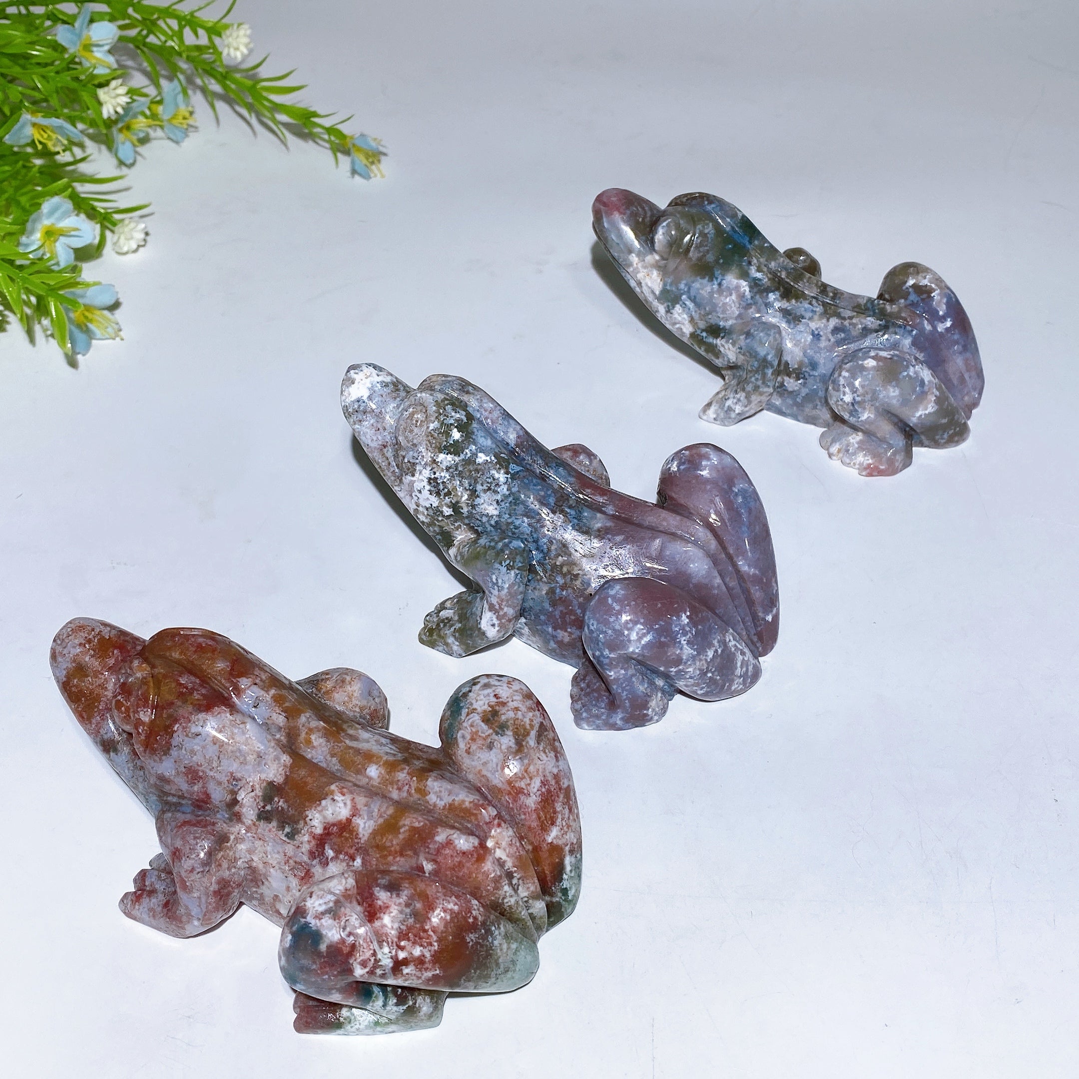 4.0-4.2" Ocean Jasper Frog Carving for Healing
