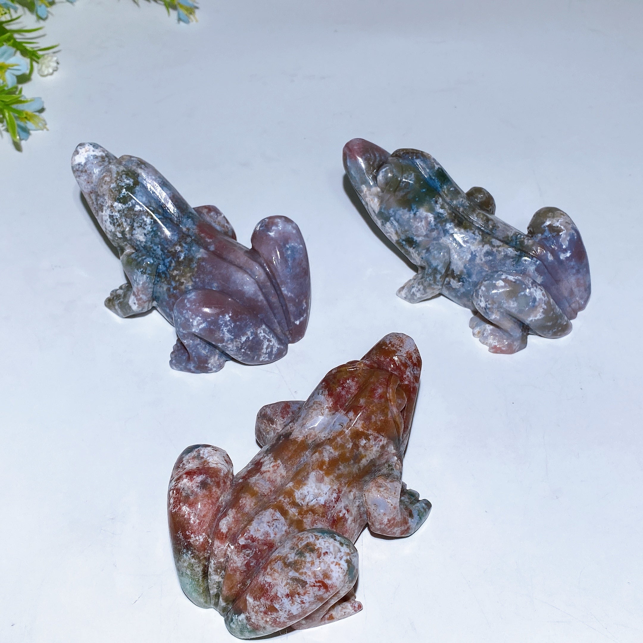 4.0-4.2" Ocean Jasper Frog Carving for Healing