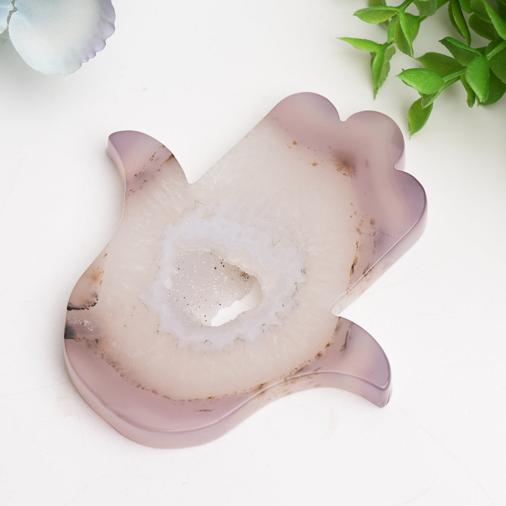 4.0" Druzy Agate Crystal Hand Carving Figurine