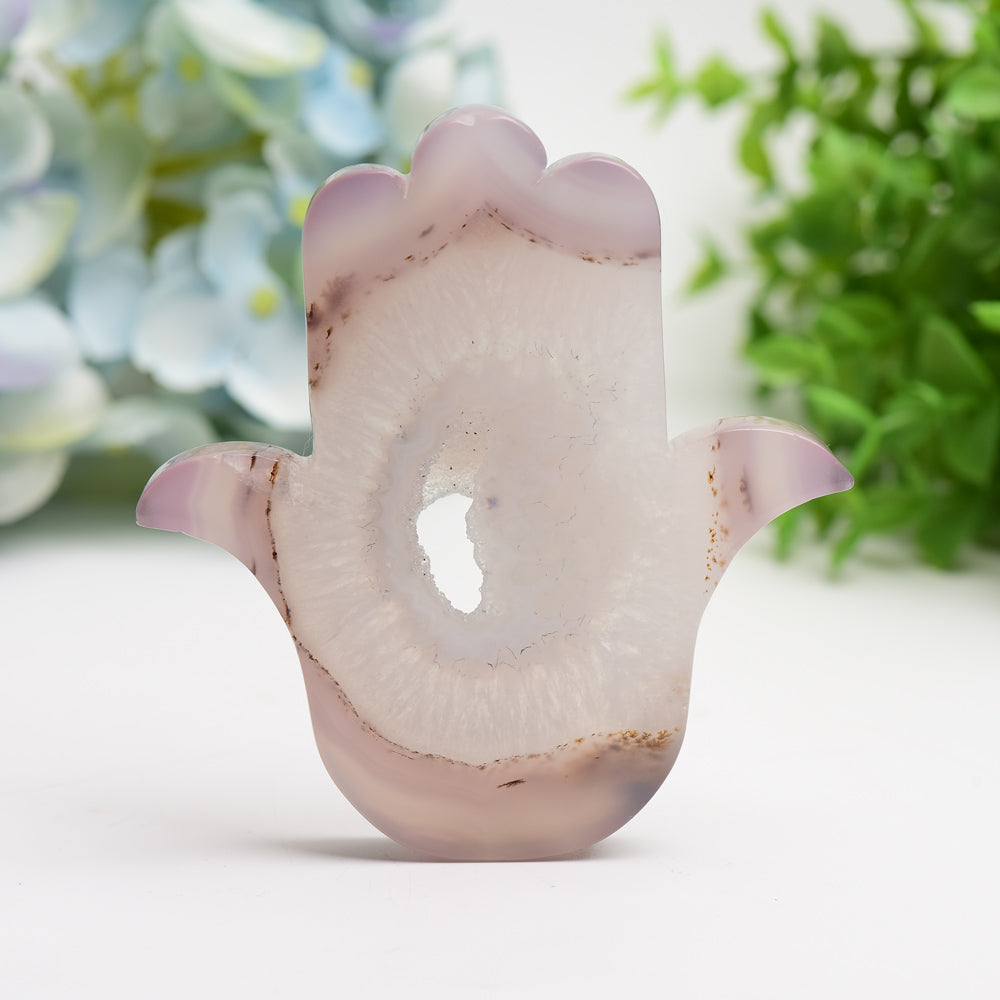 4.0" Druzy Agate Crystal Hand Carving Figurine