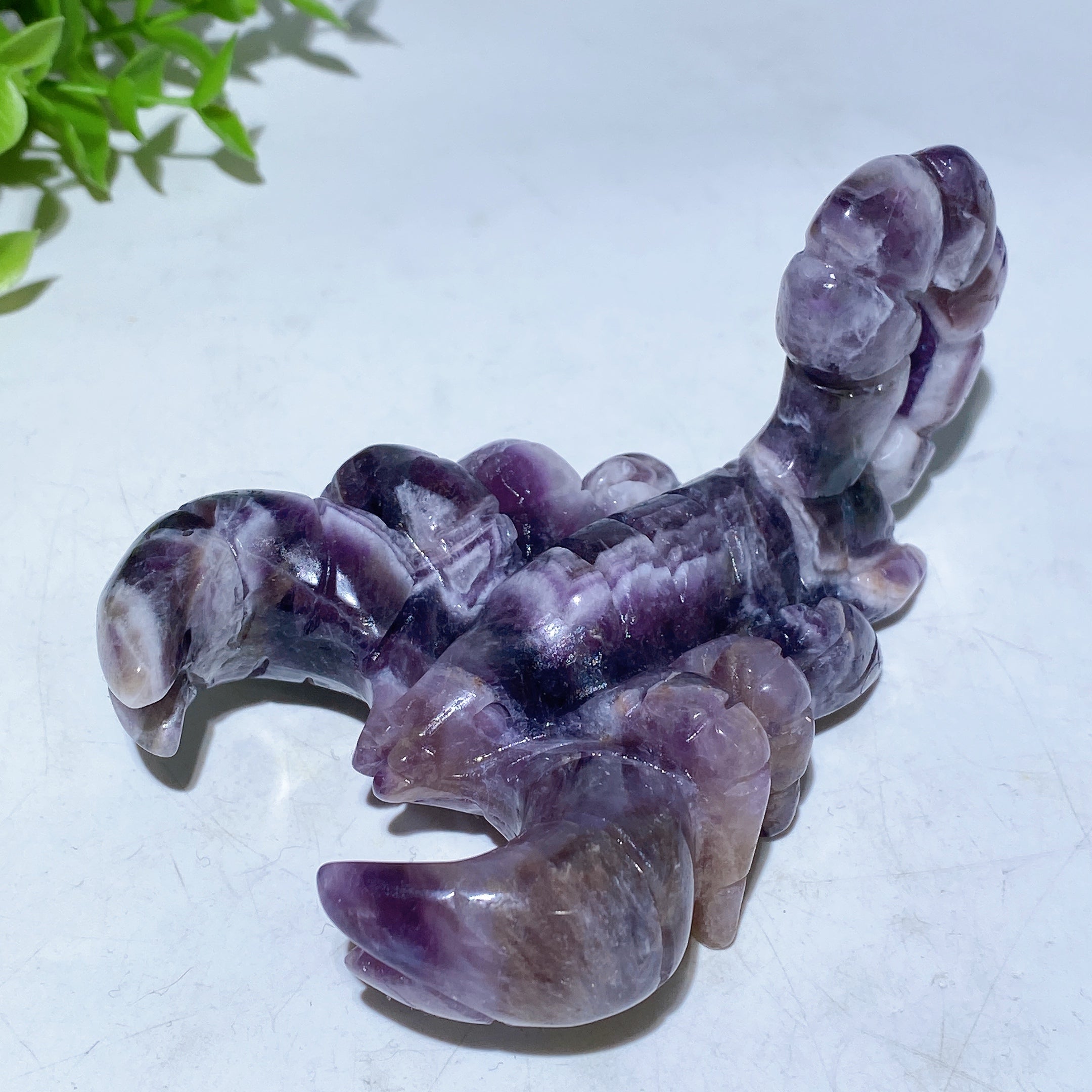4.0" Hand Carved Ocean Jasper Crystal Scorpion Figure