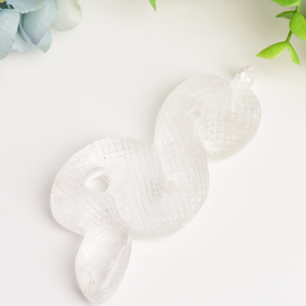 4.0 inch Hand Carved Crystal Snake Animal Figurine