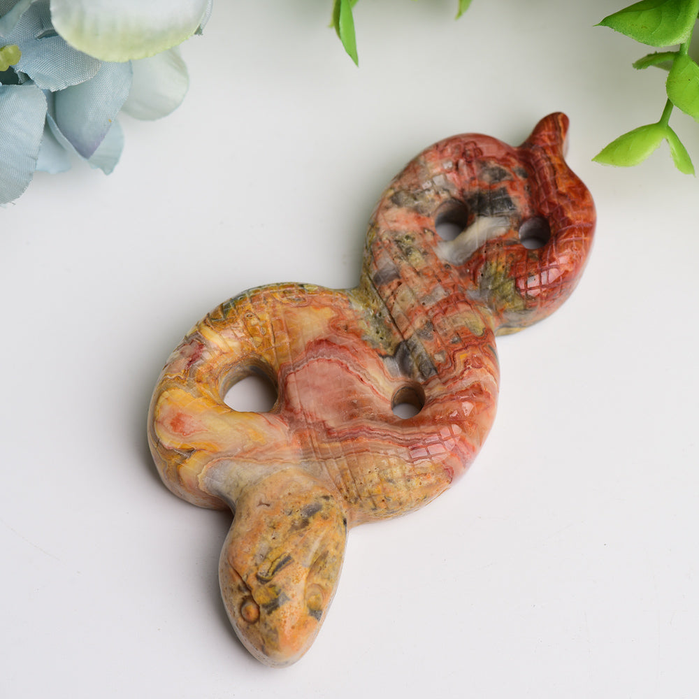 4.0 inch Hand Carved Crystal Snake Animal Figurine