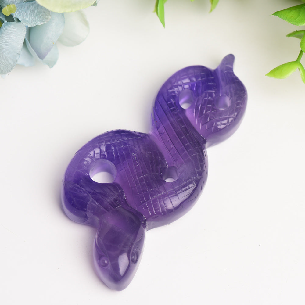 4.0 inch Hand Carved Crystal Snake Animal Figurine