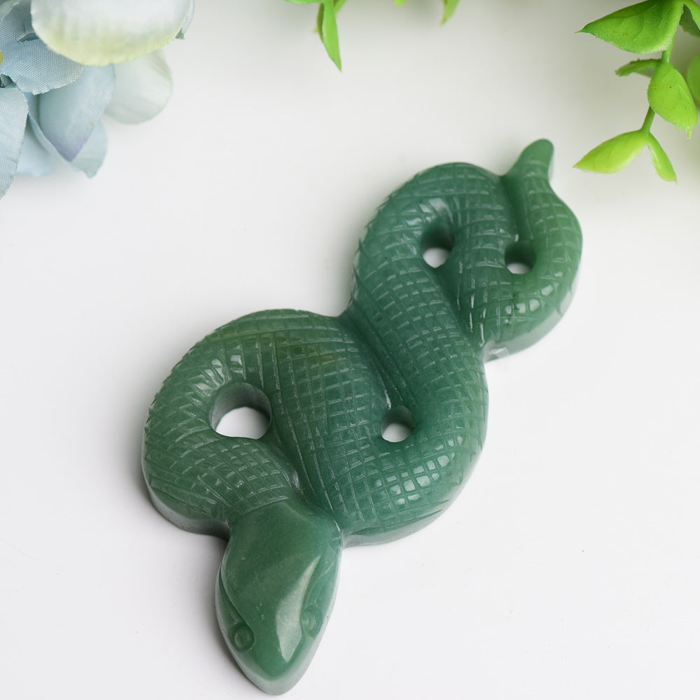 4.0 inch Hand Carved Crystal Snake Animal Figurine